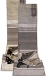 Gabrielli Contemporary Grey Silk Tallit Set