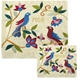 Raw Silk Matzah Cover and Afikoman Bag with Birds