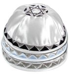 White Satin Star Kippah