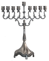 Pewter Finish Menorah