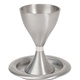 Anodized Aluminum Kiddush Cup and Plate - Silver by Emanuel