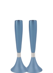 Anodized Aluminum Candlesticks - Blue by Emanuel