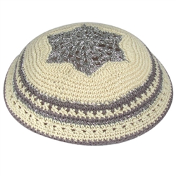 Women's Knit Kippah - Gray