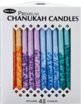 Hand-Dipped Multicolor Speckled Chanukah Candles