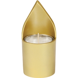 Anodized Aluminum Memorial Candle Holder - Gold