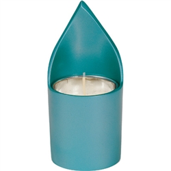 Anodized Aluminum Memorial Candle Holder - Teal