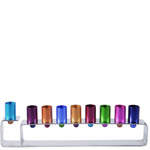 Colorful Anodized Aluminum Frame Menorah by Emanuel