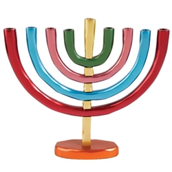 Colorful Anodized Aluminum Classic Menorah by Emanuel