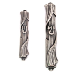 Pewter Twist Mezuzah Case