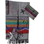 Gabrieli Grey with Wide Stripes Silk Tallit Set