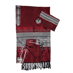 Gabrieli Dark Red Silk Tallit Set