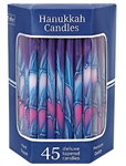 Deluxe Tapered Multi Hued Frosted Hanukkah Candles