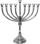 Nickel Finish Menorah