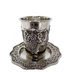 Grape Design Kiddush Cup with Tray