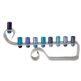 Anodized Aluminum Blue Curl Menorah by Emanuel