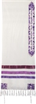 Yair Emanuel Silk Tallit - Magen David Purple