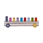 Hammered and Anodized Train Menorah by Emanuel