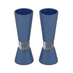 Jerusalem Cutout Candlesticks - Blue by Emanuel