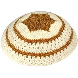 Women's Knit Kippah - Gold