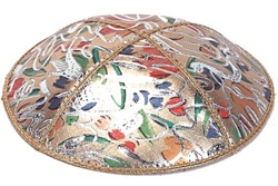 Bulk Leather Foil Embossed Kippot (FL104) - With Custom Imprinting