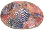 Bulk Leather Foil Embossed Kippot (FL107) - with Custom Imprinting