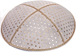 Bulk Suede Foil Embossed Kippot (GL62) - With Custom Imprinting