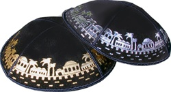 Bulk Suede Foil Embossed Kippot - No Imprinting