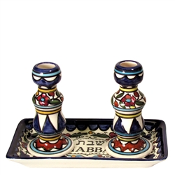 Armenian Candlestick with Shabbat Tray