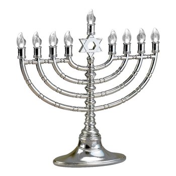 Silvertone LED Electronic Menorah