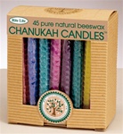 Beeswax Chanukah Candles - Multicolored