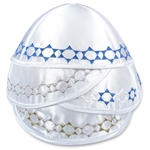 White Satin kippah with Star Border