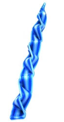 Blue and White 14 Wick Braided Havdalah Candle