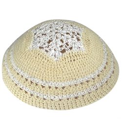 Women's Knit Kippah - White