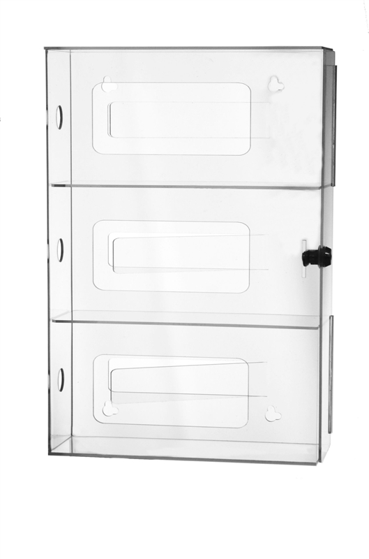 Three Box Glove Dispenser with Locking Door