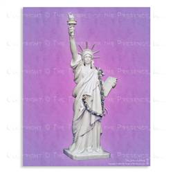 Goddess of Liberty with Violet Background