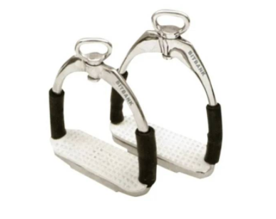 Stainless Steel  English Stirrup Irons with rotating top