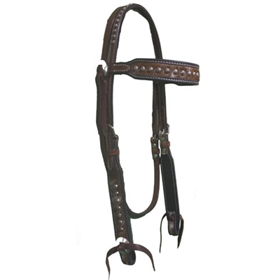 Red River Cowhide Browband Headstall With Dots