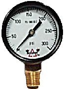 BAPL-2423 FUEL PRESSURE GAUGE 0-300 PSI, 2" FACE