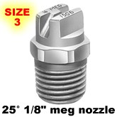 Size 3, S.S. 1/8" 25° meg nozzle