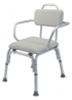 Padded Adjustable Height Bath Seat with Support Arms.
