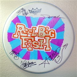 Autographed drum head used by band - v6