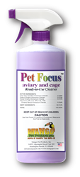 Pet Focus Aviary and Cage Cleaner - Ready-to-Use Quarts - Case of 12