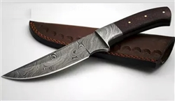 Damascus Skinning Knife Full Tang Rosewood