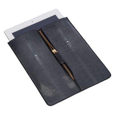 VIVO Shagreen & Leather Zip iPad Sleeve