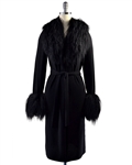 Aspen True Cashmere Duster with Tibetan Sheep Fur Trim