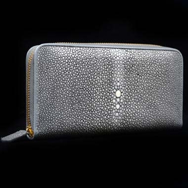 VIVO Studio Genuine Shagreen Full Size Zip Wallet in Solid Colors