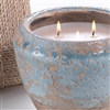 Zodax Provence Bleu Cement Scented 3 Wick Candle Pot