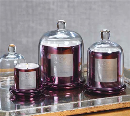 Zodax Apothecary Guild Scented Candle Jar with Glass Dome - Plum / Large