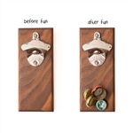 Wood Thumb Magnetic Bottle Opener - Solid Walnut