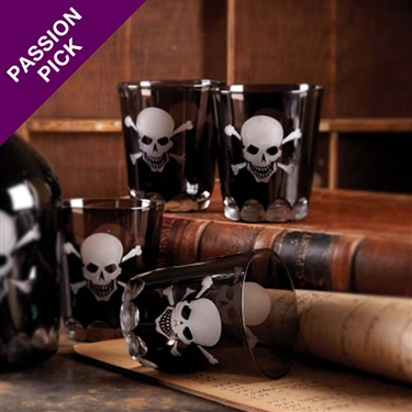 Skellington Skull and Crossbones Double Old Fashioned Glass